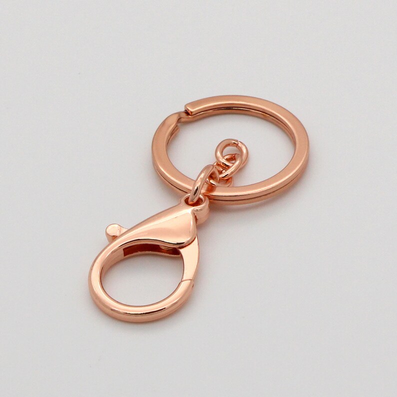 10pcs/100pcs Rose gold Keychain Key Ring With Lobster Clasps Etsy
