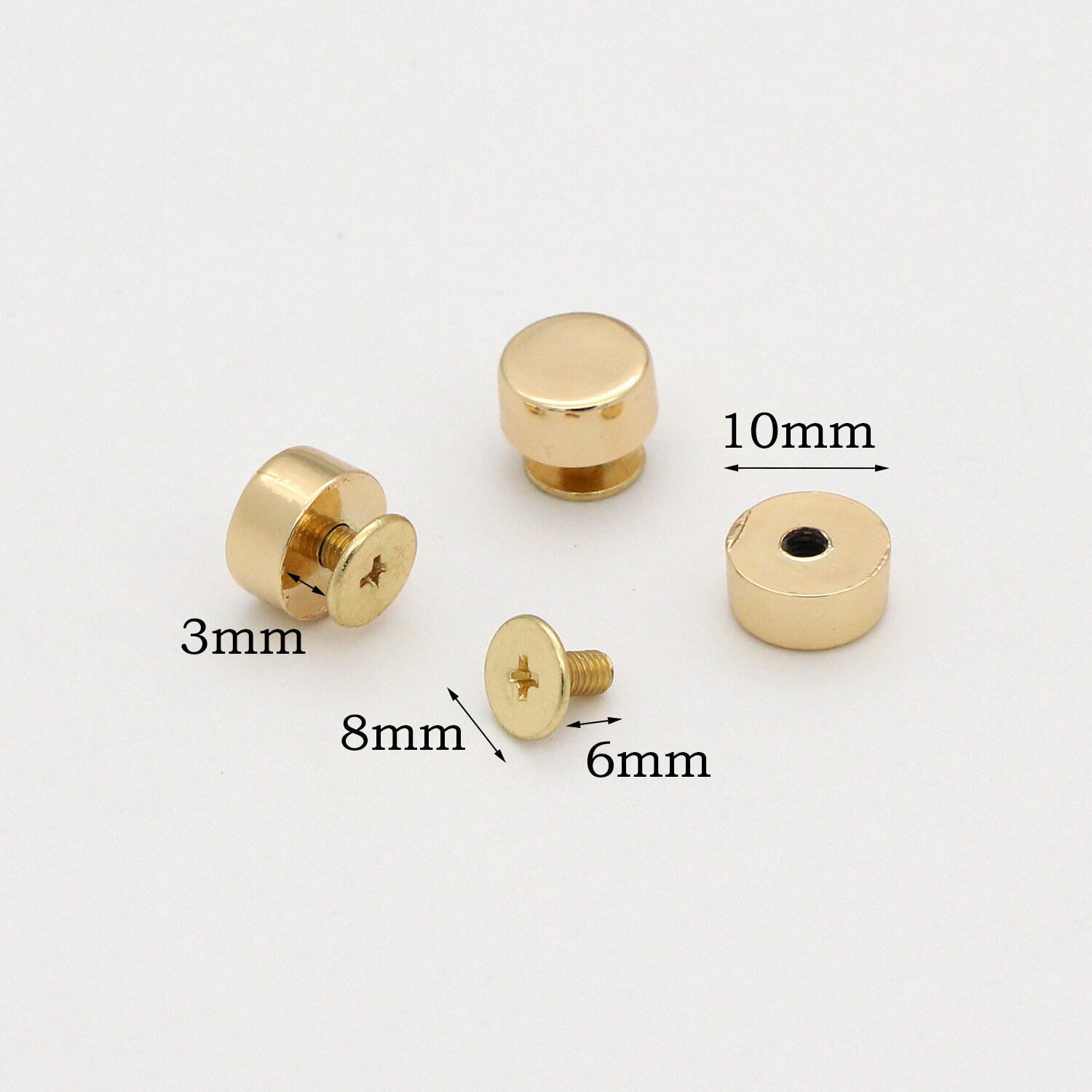 10set 11mm Screw rivets Antique gold Screw Studs screw back stud Purse