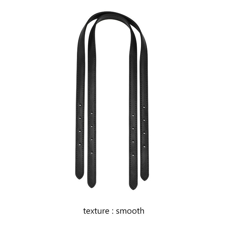 1 pair Black Leather bag handles Leather Shoulder strap for Tote bag Leather purse handle image 5