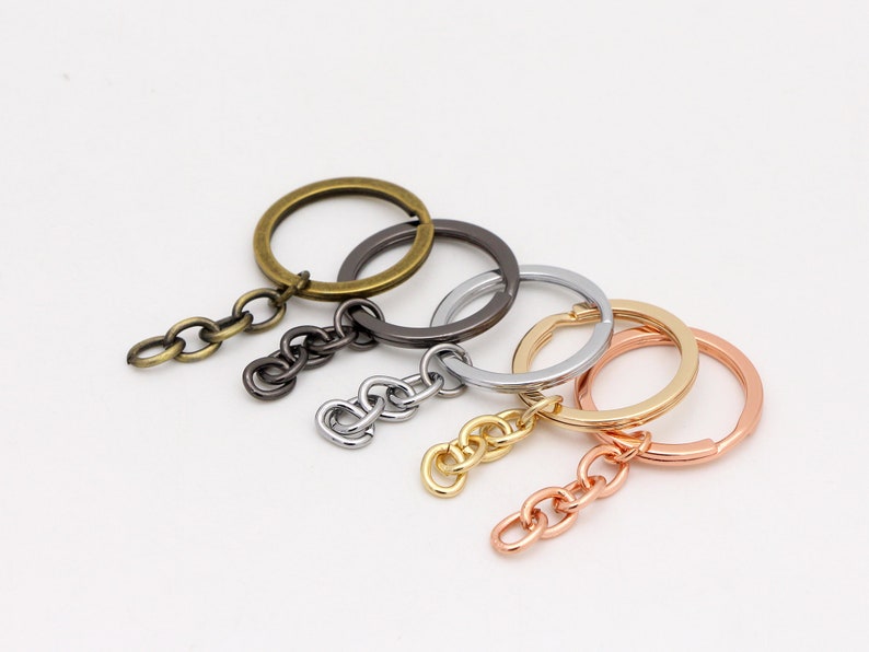 102050pcs Bulk Key Ring Chain 25mm Diy Keychain Flat Split Etsy