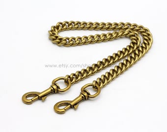 Correa de cadena para bolso de mujer, 13 mm, cadena para bolso de oro antiguo, correa para bolso de hombro de aluminio
