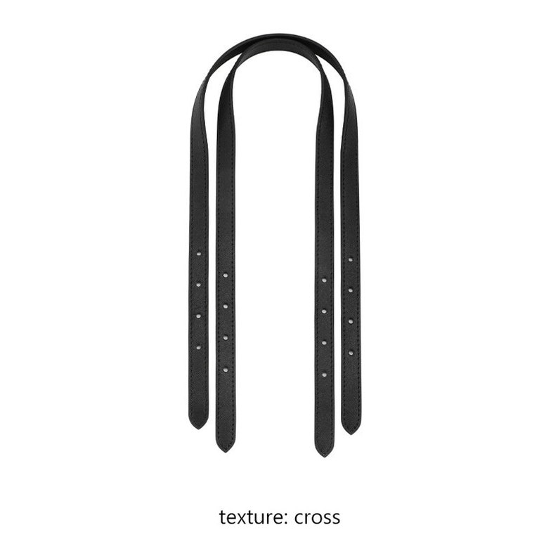 1 pair Black Leather bag handles Leather Shoulder strap for Tote bag Leather purse handle image 6