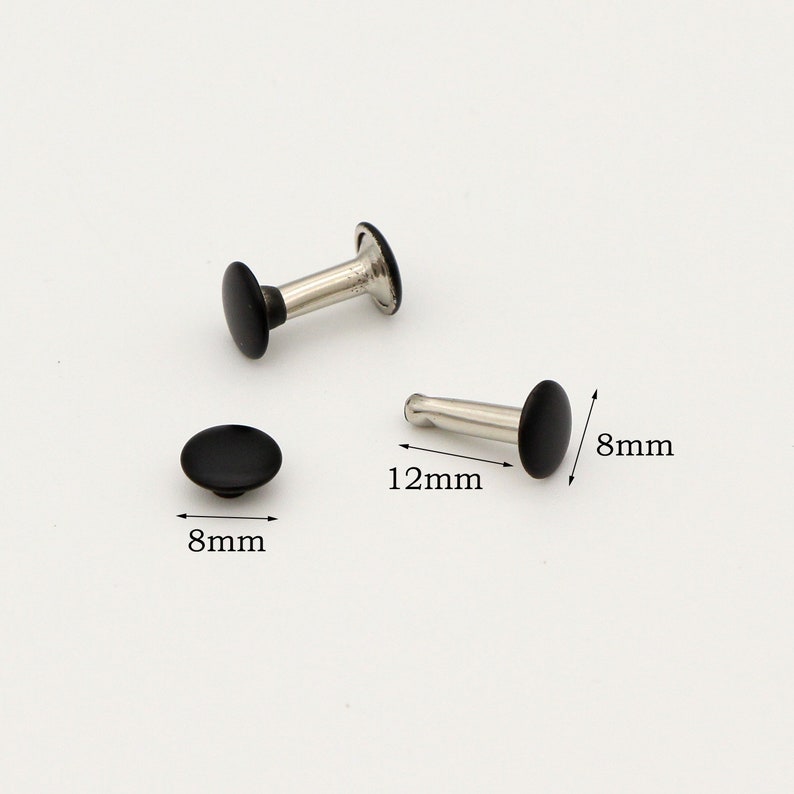 50set 812mm Matte Black Double Cap Rivets Rapid Rivets Round Etsy