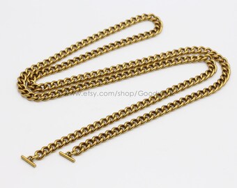 Damen Geldbörse Kette 9 mm Antik Gold Taschenkette Bügelband