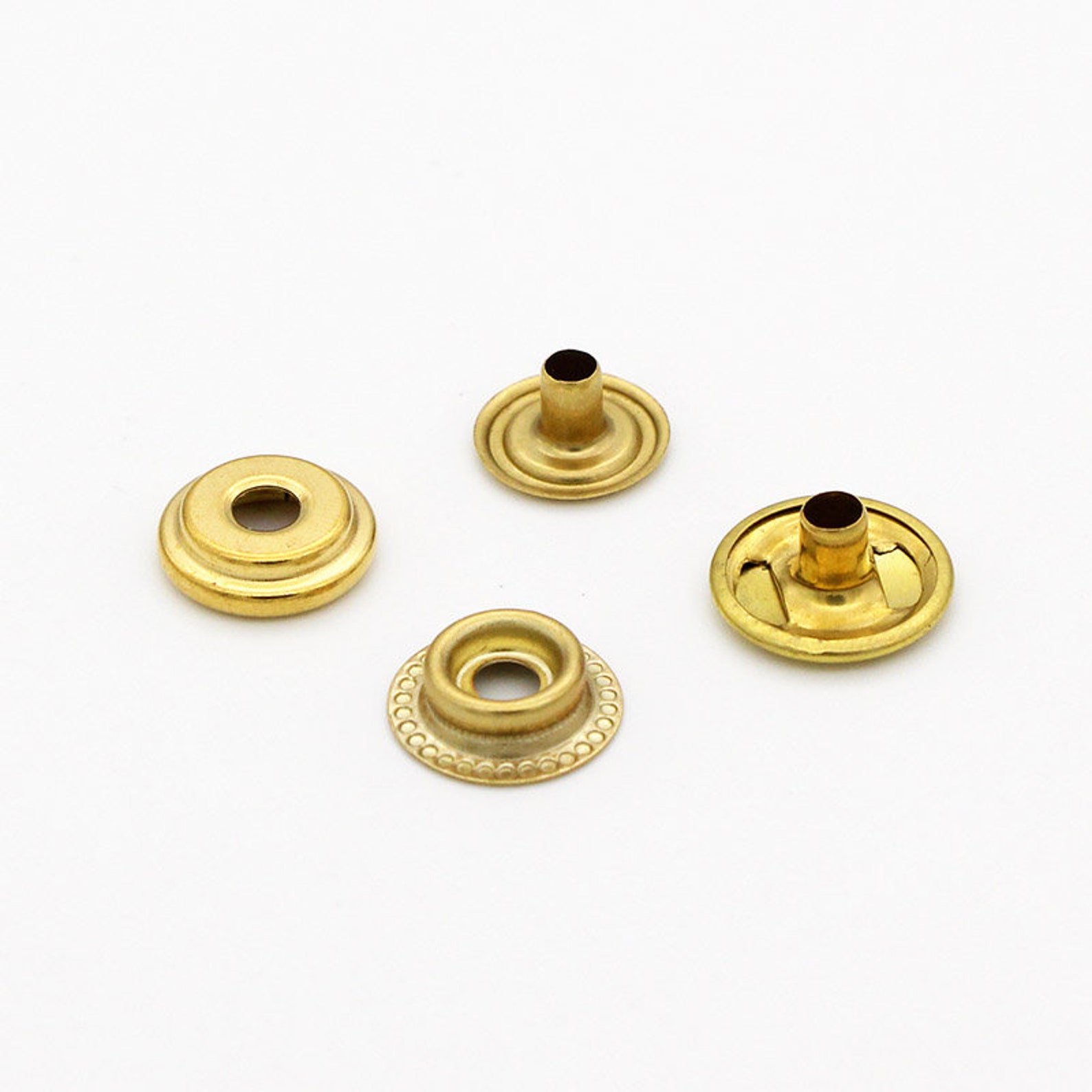 20set 15mm Brass Snap Button Gold Snap Fastener Press Stud Etsy