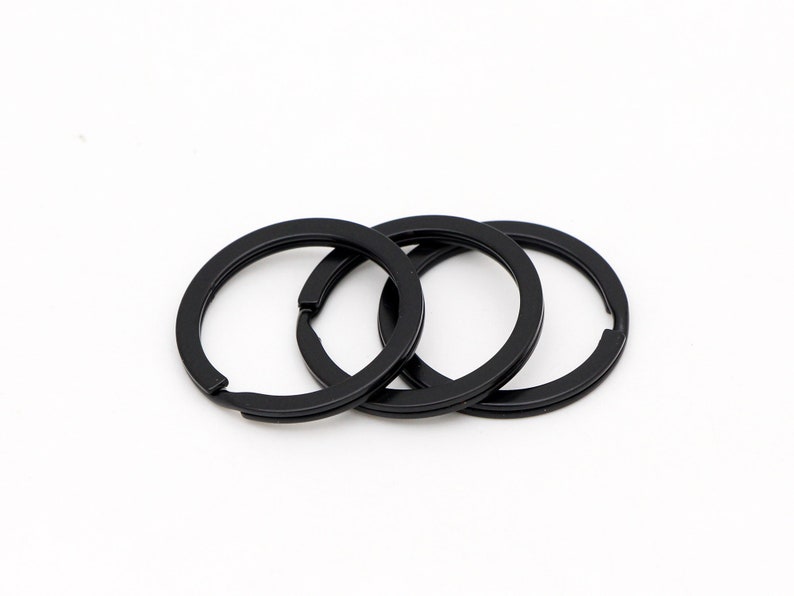 10-20-50pcs Porte-clés noir 30mm Split Keyring Keyring Key chain split ring Bulk Key Ring Keychain Findings image 2