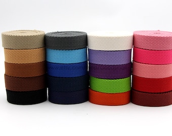 1 1/4" Polyester cotton webbing for Canvas bag strap purse strap sold by the yard