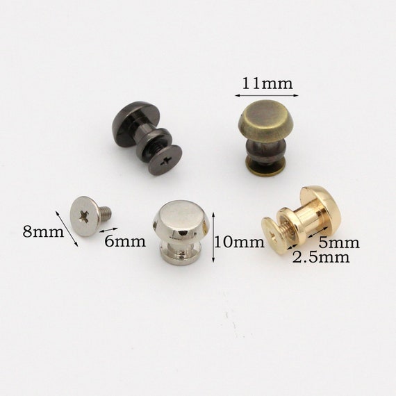 10set 11mm Screw rivets Antique gold Screw Studs screw back stud Purse