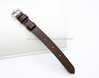 Coffee Leather Purse strap extender Smooth leather bag strap Leather bag handle Leather Shoulder strap