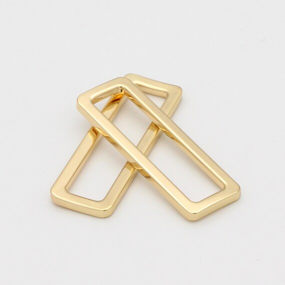 Gold Rectangle rings buckle 2 49mm rectangular rings Purse rings strap