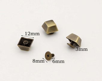 10set Screw rivets studs 12mm Chicago screw studs Purse feet Screw Back Rivet For Leather craft Bag purse making