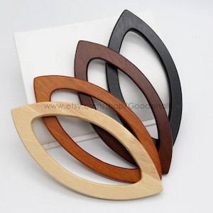 a pair Wooden bag handle Tote bag handle