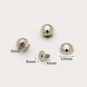 10er Set Schraubnieten 10mm Dome Nieten Chicago Einschraubniete Geldbörse Füße Schraubnieten abschraubbare Nietnieten Spike