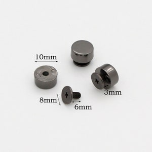 10set Gunmetal screw studs 10mm Screw rivets Chicago screw stud Purse feet screws Screw back stud