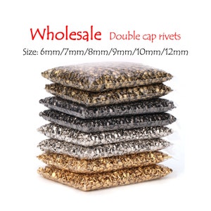Wholesale double cap rivets 6mm/7mm/8mm/9mm/10mm/12mm Rivets Rapid Rivets Leathercraft Rivet Fasteners