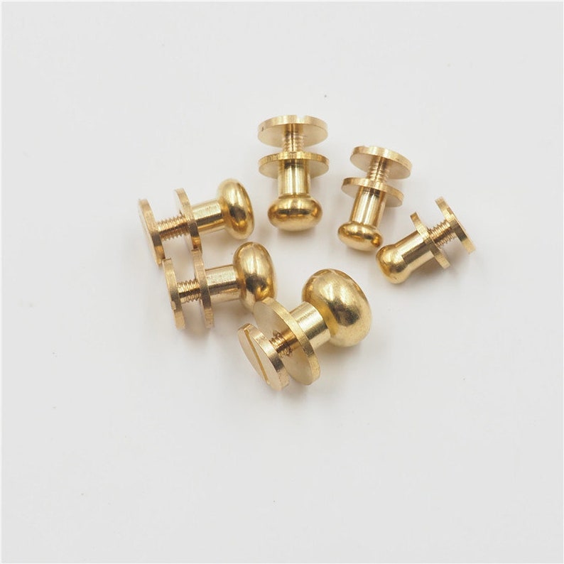 10set Solid Brass Screw Rivet Chicago Screw 5mm 6mm 7mm 8mm Etsy