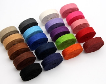 1" Polyester cotton webbing for Canvas bag strap purse strap sold by the yard