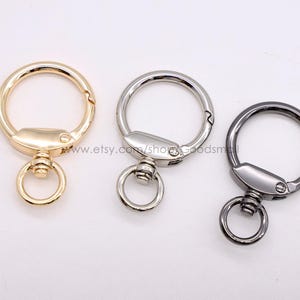 4-10pcs 3/8"(10mm) Swivel clasp Swivel hook spring gate ring snap hook keychain key ring Finding