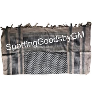 BEIGE & BLACK  Soft Shemagh, Keffiyeh, Military, Army, Navy, Air Force Desert Scarf, Shemagh Head-wear, Head Scarf Head Wrap Neck Wrap Scarf