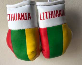 Lithuania flag Mini Boxing Gloves & Mini Boxing Gloves with Key Chain for Car Truck Bus Jeep SUV RV Decor Rear-View Mirror