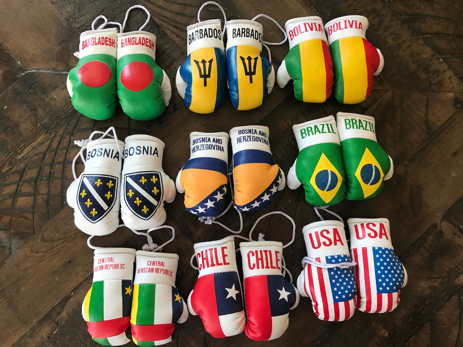Mini Boxing Gloves Flag of Bangladesh Barbados Bolivia Etsy