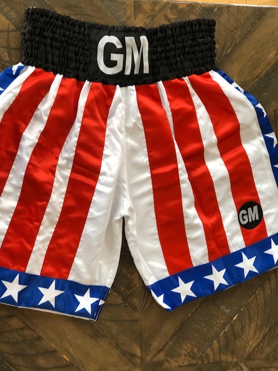 Pantalones cortos de boxeo con bandera de EE. UU., pantalones cortos de  boxeo profesionales, pantalones cortos