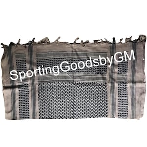 Beige & Black Soft Shemagh, Keffiyeh, Military, Army, Navy, AIr Force Desert Scarf, Shemagh Headwear, Head Scarf Head Wrap Neck Wrap Scarf