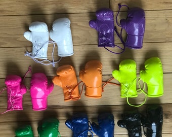 Black, Blue, Florescent Green, Green, Orange, Pink, Purple, White Mini Boxing gloves Novelties, Souvenir, Cars, Trucks Bus, Rear-View Mirror