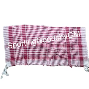 WHITE & RED  Soft Shemagh, Keffiyeh, Military, Army, Navy, Air Force Desert Scarf, Shemagh Head-wear, Head Scarf Head Wrap Neck Wrap Scarf