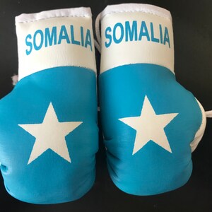 Flag Mini Boxing Gloves, Car Mirror Decor, Worldwide Countries Somalia Flag