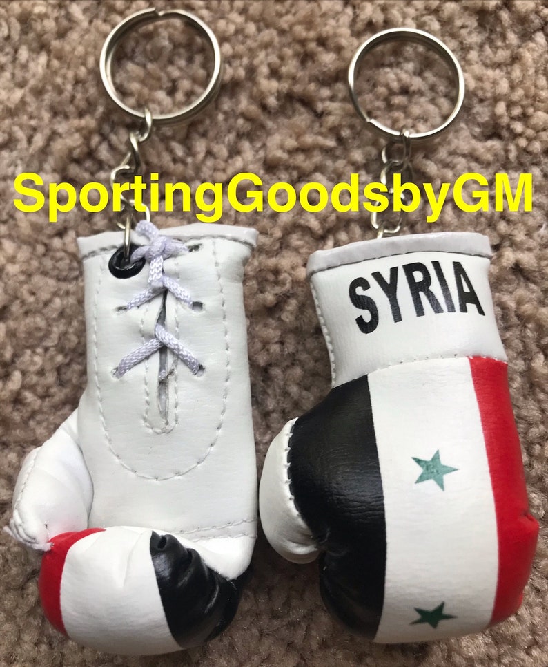 Mini Boxing Gloves Syria, Syria with Key Chain, Syria Key Chains Red with Key Chain BMW with White Key Chain & USA with Key Chain image 9