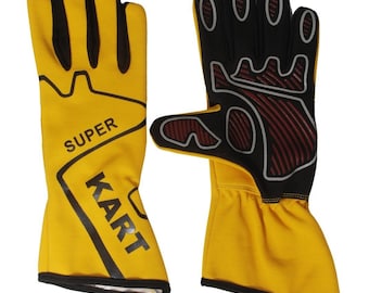 Yellow Kart Gloves, Go Kart Gloves, Karting Gloves Go Karting Gloves Kart Racing Gloves Go Kart Racing Gloves Auto Racing Gloves Race Gloves
