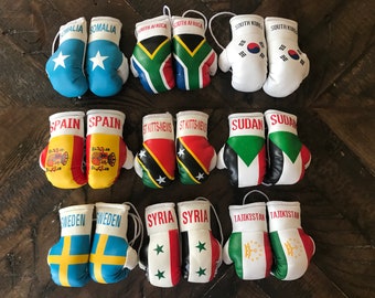 Mini Boxing Gloves Flag of Somalia,South Africa,South Korea,Spain, Sudan,Sweden,Syria,Tajikistan Worldwide Countries Flag Mini Boxing Gloves