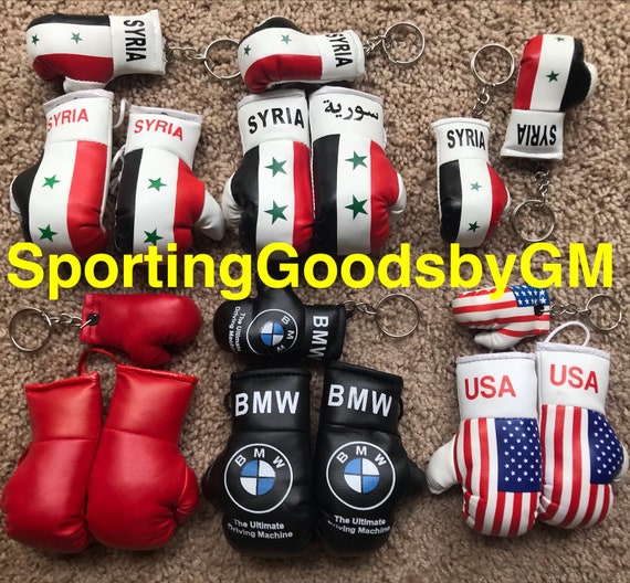 Mini Boxing Gloves Syria, Syria with Key Chain, Syria Key Chains Red with Key Chain BMW with White Key Chain & USA with Key Chain