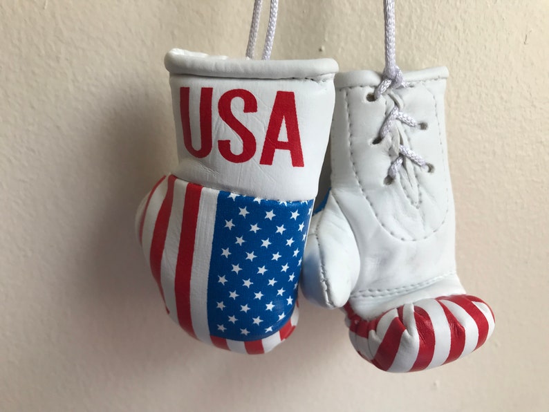 USA Flag Mini Boxing Gloves Novelties Souvenir Cars Trucks Etsy