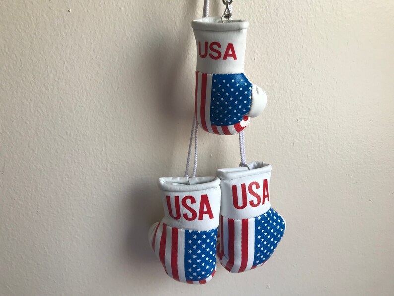 USA Flag Mini Boxing Gloves Novelties Souvenir Cars Trucks Etsy