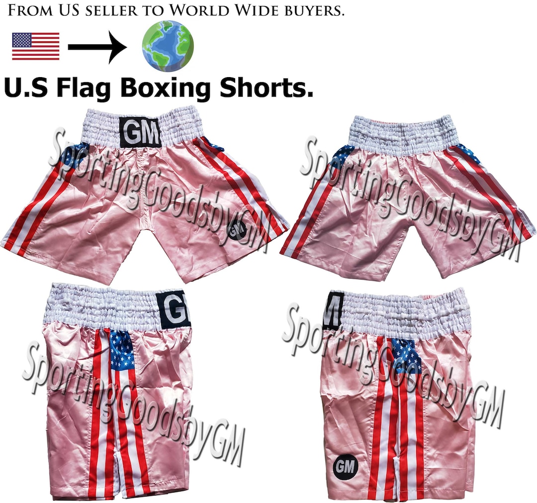 USA Flag Boxing Trunks Boxing Shorts Martial Arts Training Fitness