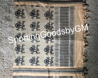 Amarillo Dorado & NegroSoft Shemagh Keffiyeh Ejército Militar Marina AIr Force Bufanda del Desierto, Shemagh Headwear, Cabeza de la cabeza cabeza Envoltura Cuello Bufanda