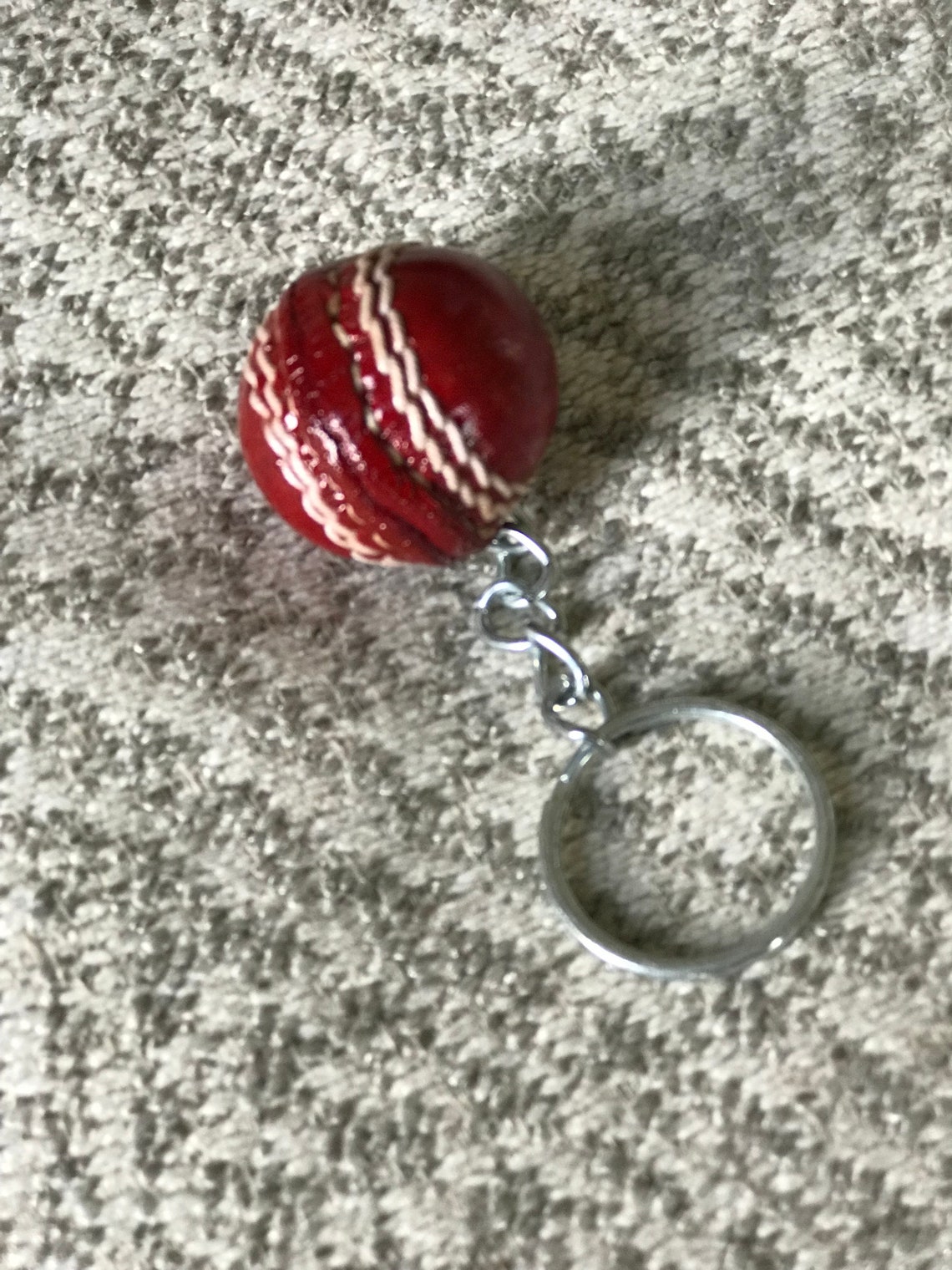 LEATHER RED Mini Cricket Ball Key Chain RED Color Mini Etsy