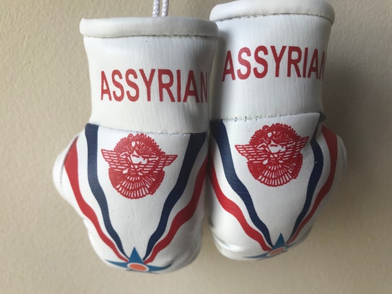 Keychain Mini boxing gloves key chain ring flag key ring cute Assyria assyrian