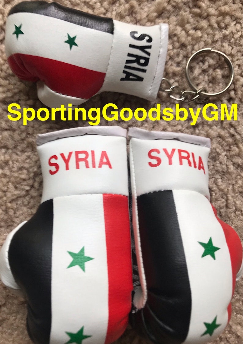 Mini Boxing Gloves Syria, Syria with Key Chain, Syria Key Chains Red with Key Chain BMW with White Key Chain & USA with Key Chain SYRIA + KEYCHAIN