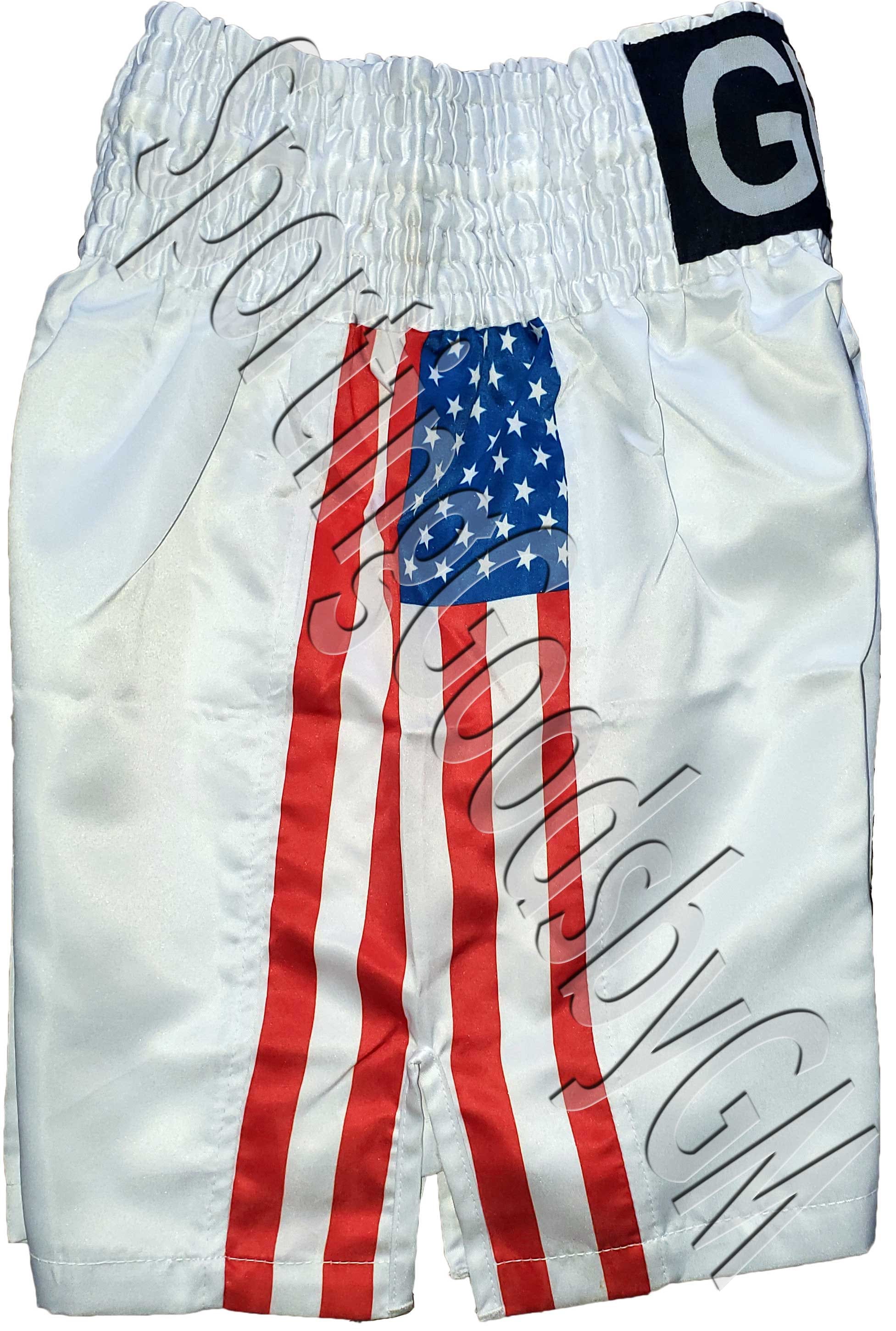 US/CANADA Flag Black Fabric With White Elastic Boxing, Boxing Training ...