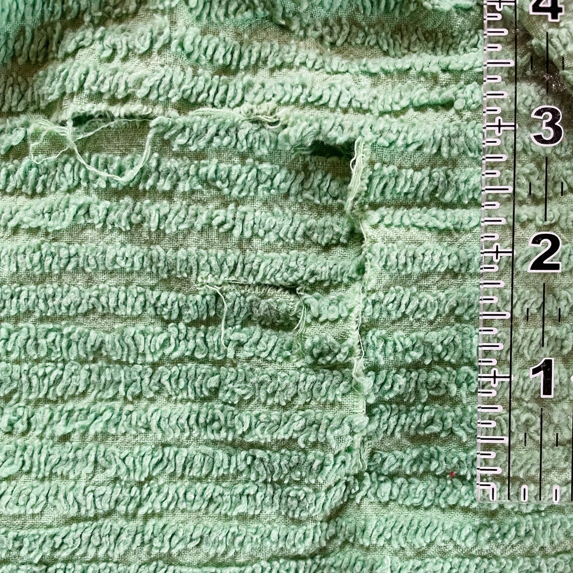 Vintage Green Chenille Bedspread CUTTER Etsy