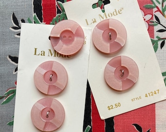 Five 7/8" Pink 2-Hole Buttons