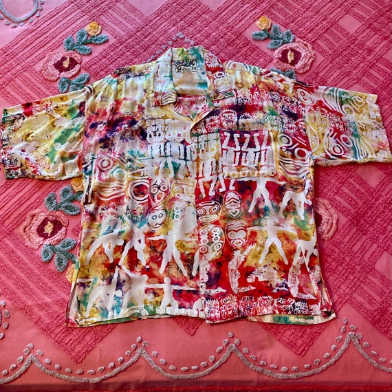 Tie Dyed Hawaiian Shirt - image 1