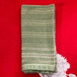 Four Green Woven Napkins by April Cornell