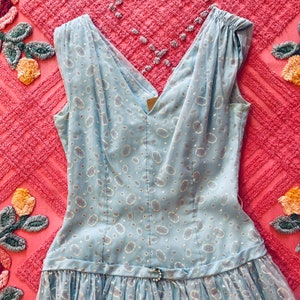 Vintage Fifties Drop Waist Organdy Dress