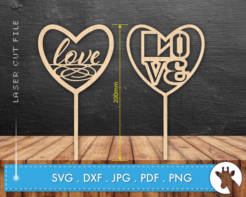 Valentines Cake Topper SVG Valentines Laser Cut Files | Etsy