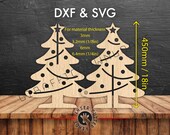 24in 450mm DXF SVG Large 3D freestanding Christmas Tree laser cut files download digital vector CNC template slotting xmas tree centrepiece
