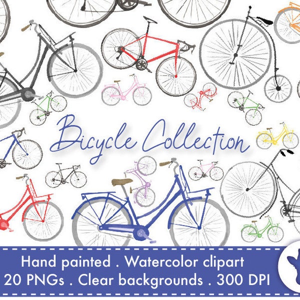 Watercolor Bicycle Clipart Watercolour Bicycle Clip Art PNG Sublimation Designs Clear Background High Resolution Penny Farthing Clipart